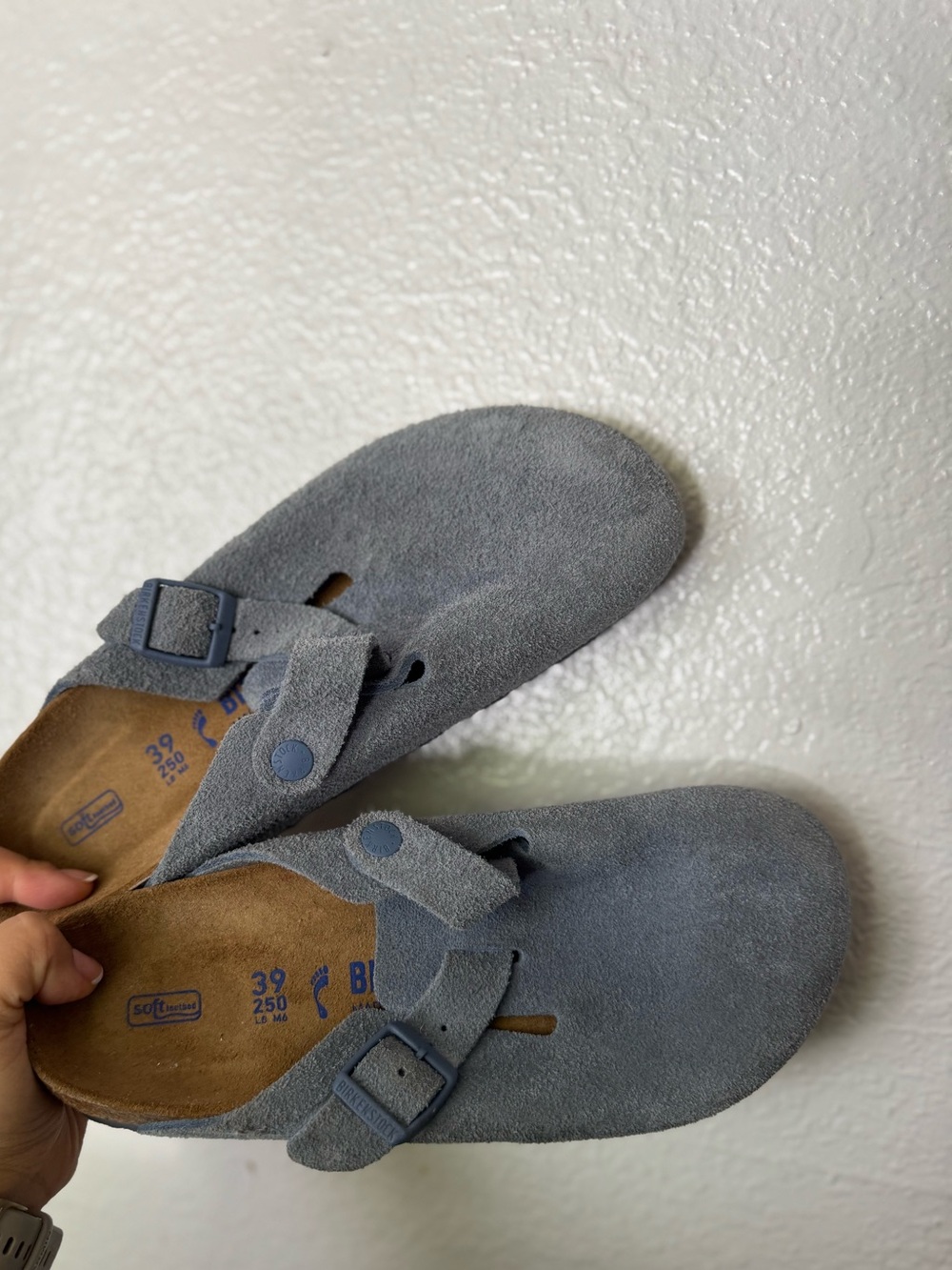 Birkenstock Kids Light Gray Suede Slip-On Clogs